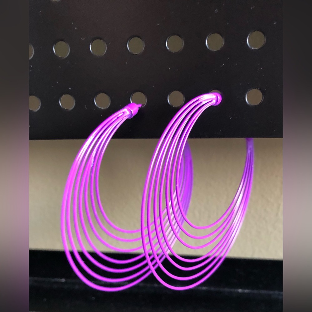 Vibrant Purple Multi-Hoop Women’s Earrings